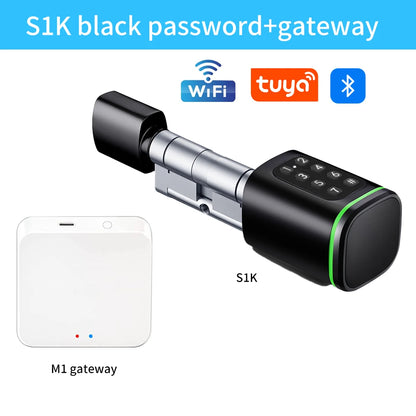 Tuya BLE Keyless Smart Lock Cylinder supports M1 Tuya Gateway Mechanical Key And USB Emergency Power Supply Fingerprint/ PINcode