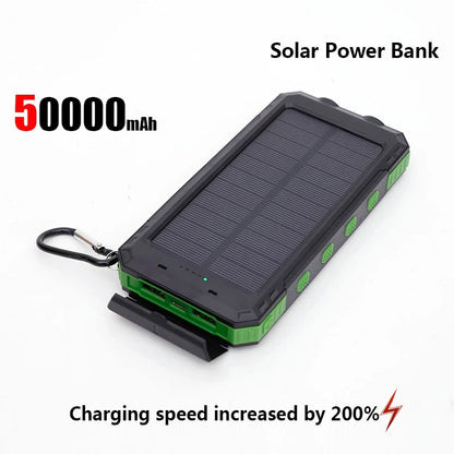 Solar Power Bank Portable Charging Poverbank External Battery Charger Strong Light LDE Light for iphone Samsung