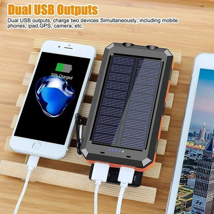 Solar Power Bank Portable Charging Poverbank External Battery Charger Strong Light LDE Light for iphone Samsung