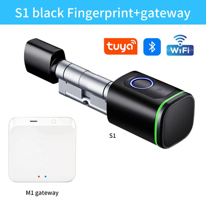 Tuya BLE Keyless Smart Lock Cylinder supports M1 Tuya Gateway Mechanical Key And USB Emergency Power Supply Fingerprint/ PINcode