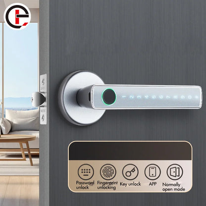 Bluetooth APP Security Smart Door Lock Fingerprint Electronic Door Lock Digital Code Handle Door Lock Support ,Password lock