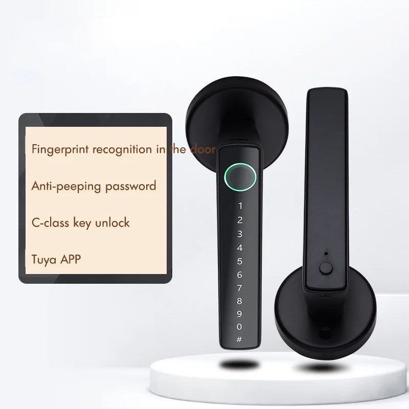 Bluetooth APP Security Smart Door Lock Fingerprint Electronic Door Lock Digital Code Handle Door Lock Support ,Password lock