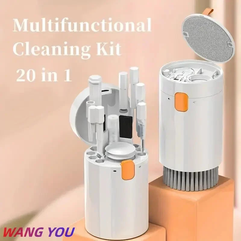 20-in-1 Cleaner Kit Computer Keyboard Brush Earphones Cleaning Pen Screen Cleaning Spray Bottle Cleaning Tools Keycap Puller Set
