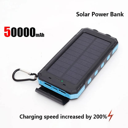 Solar Power Bank Portable Charging Poverbank External Battery Charger Strong Light LDE Light for iphone Samsung
